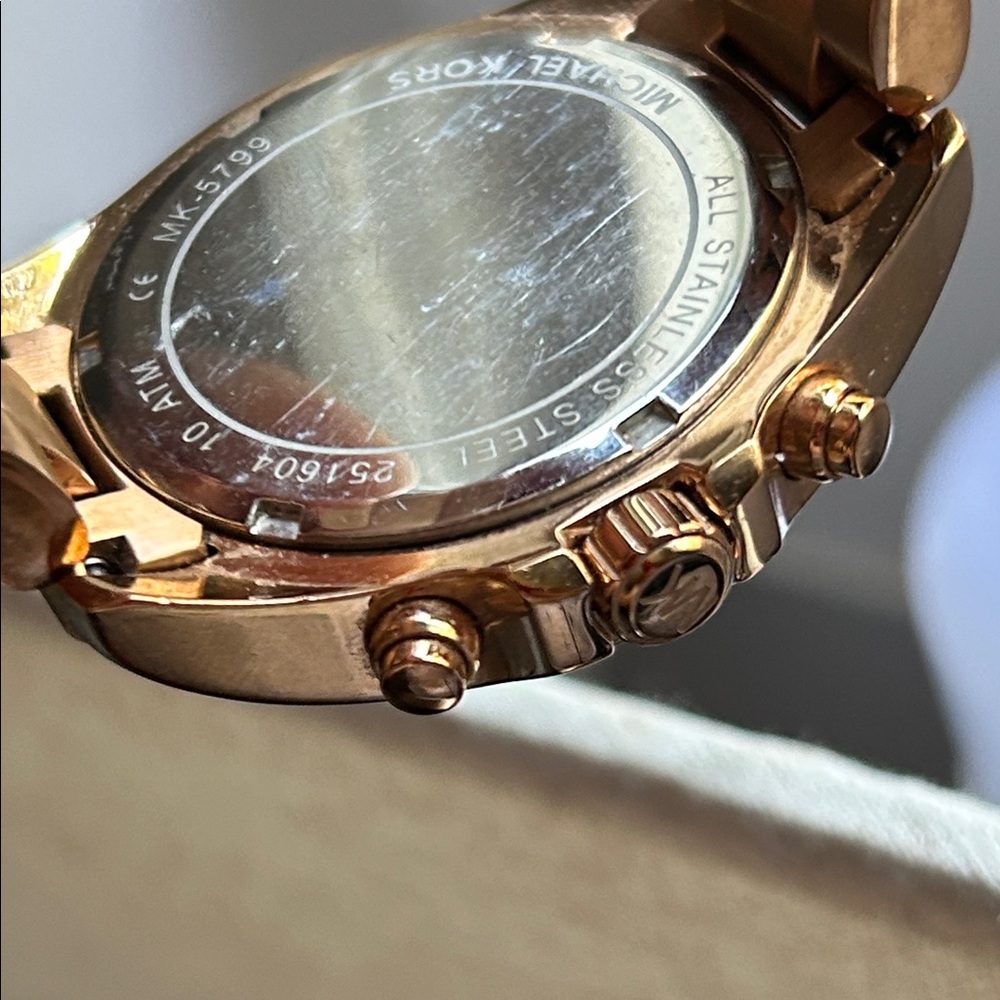Michael Kors Metallic Rose Chronograph Watch - Picture 5 of 6